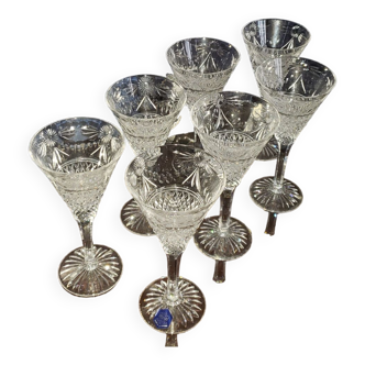 Lot de 7 flutes à champagne en cristal Stuart