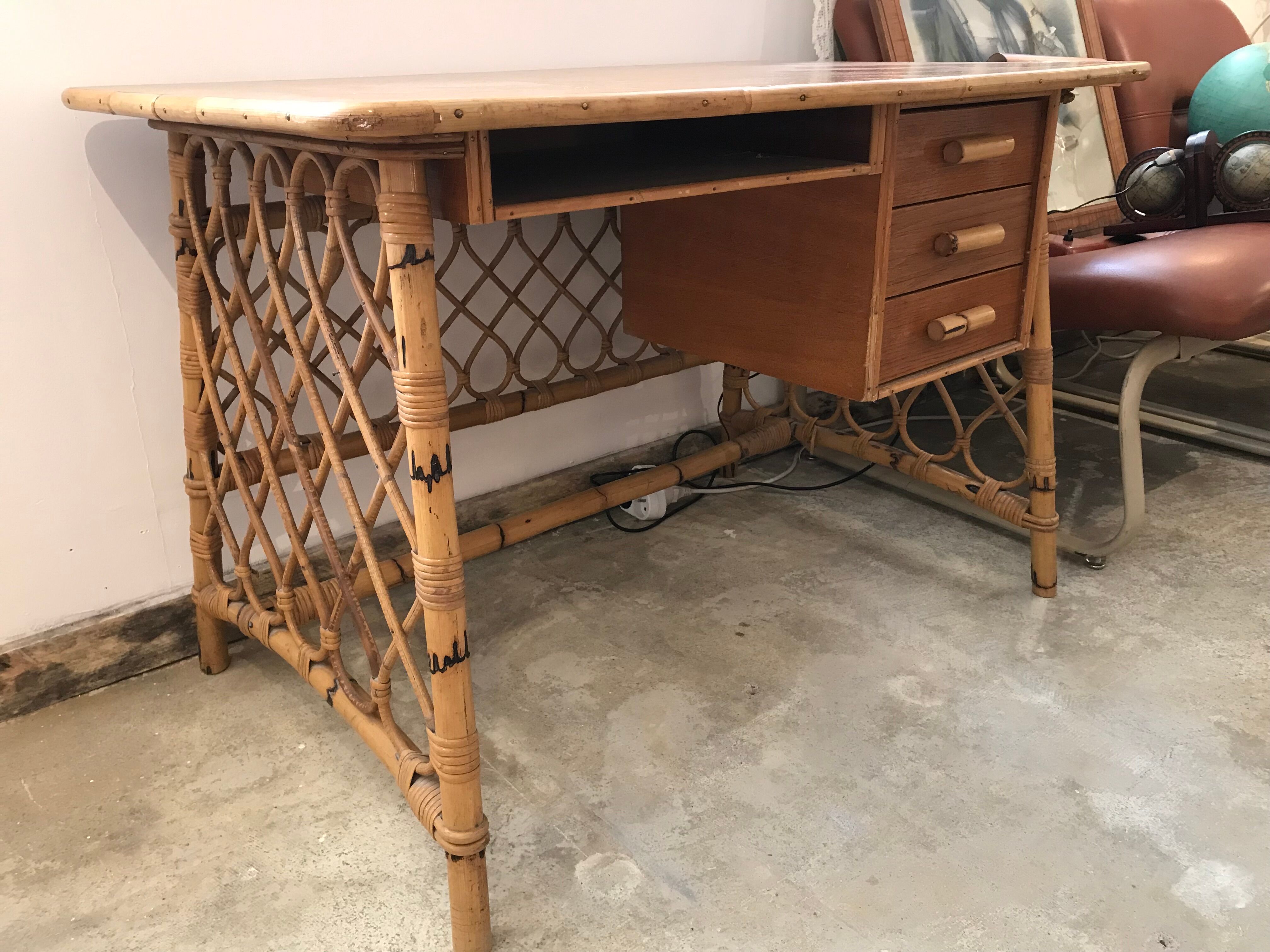 Rattan desk