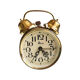 Small wind-up brass alarm clock, Micro, Germany, 1970s