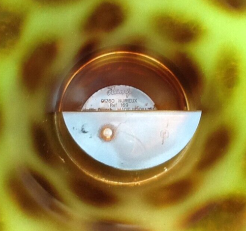 1970s Stool Tam Tam Transparent Leopard print (designer Henry Massonnet)