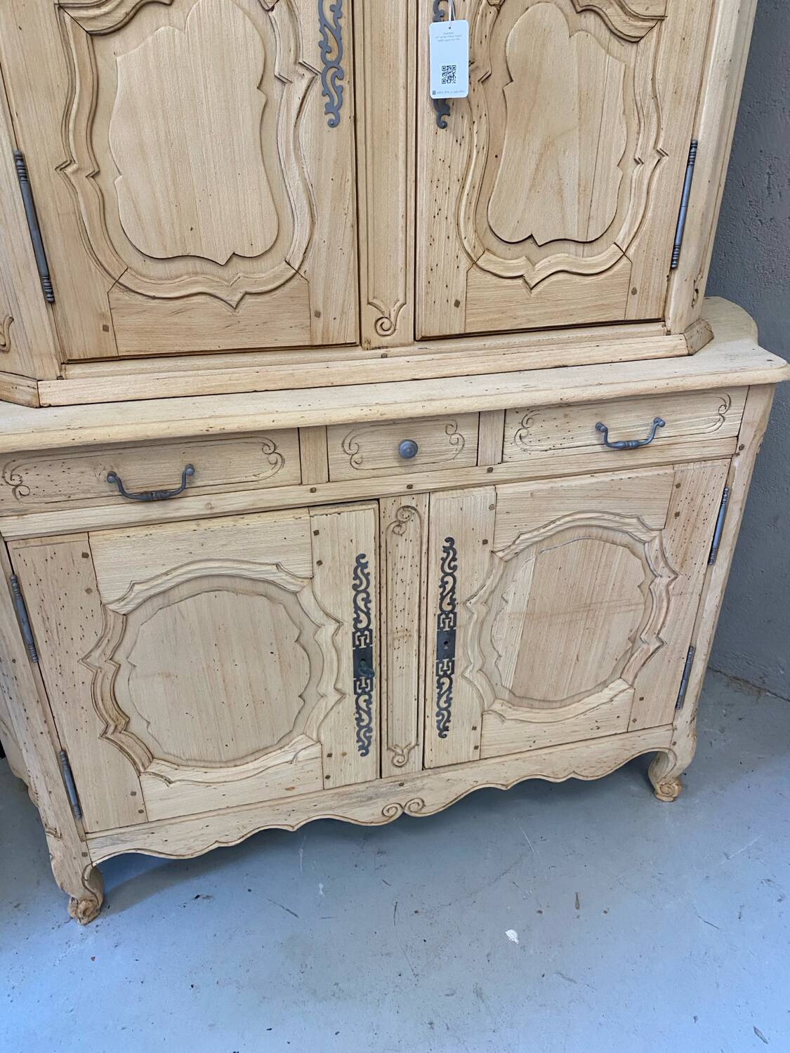 Louis XV sideboard in raw wood