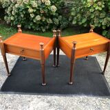Duo of vintage Scandinavian teak bedside tables with 1 drawer.