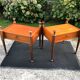 Duo of vintage Scandinavian teak bedside tables with 1 drawer.