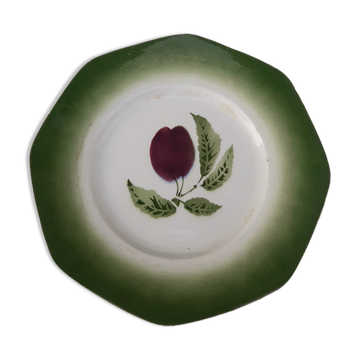 Assiette en dessert de Pexonne motif prune diam 19,8 cm