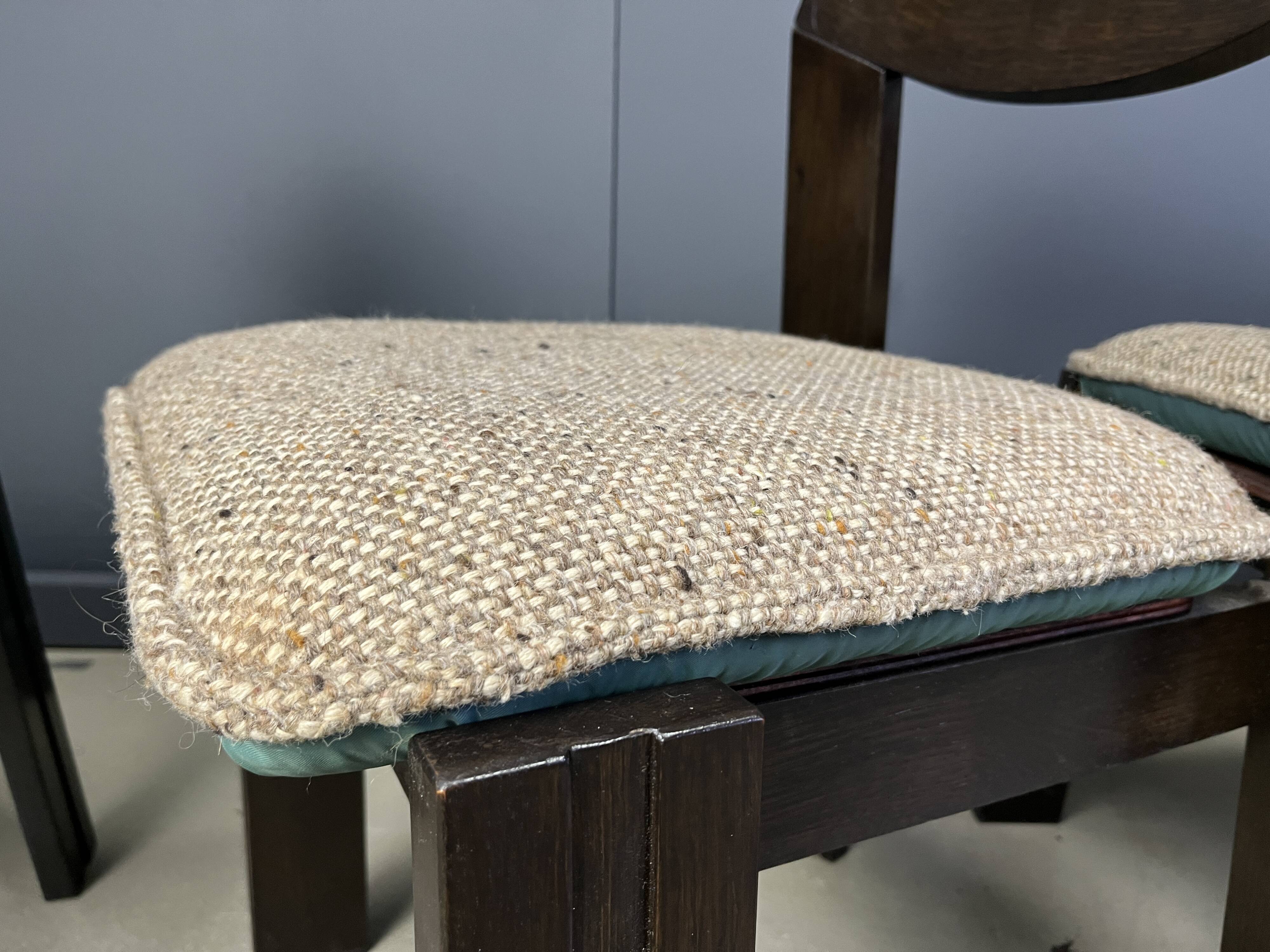 Vintage brutalist dining chairs, set of 5 - 1970s