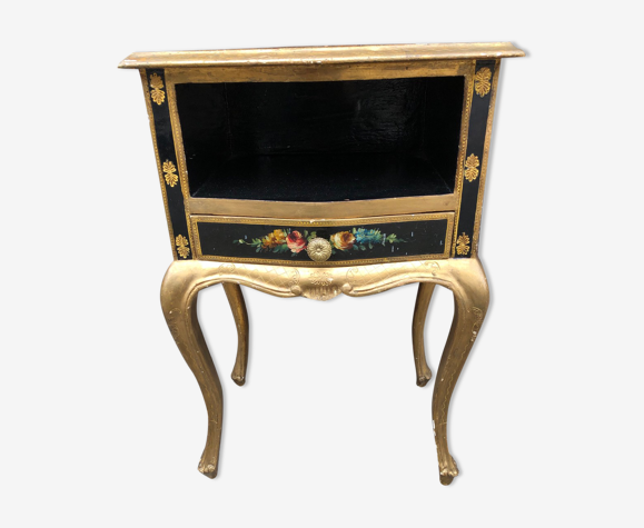 Chevet bois peint et doré de style baroque