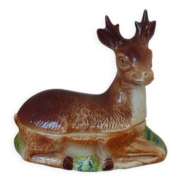Deer pâté dish, vintage ceramic terrine