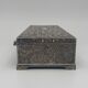 Silver metal jewelry box nineteenth compartmentalized work rich decor