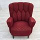 1960s, Danish armchair, original red furniture fabric.