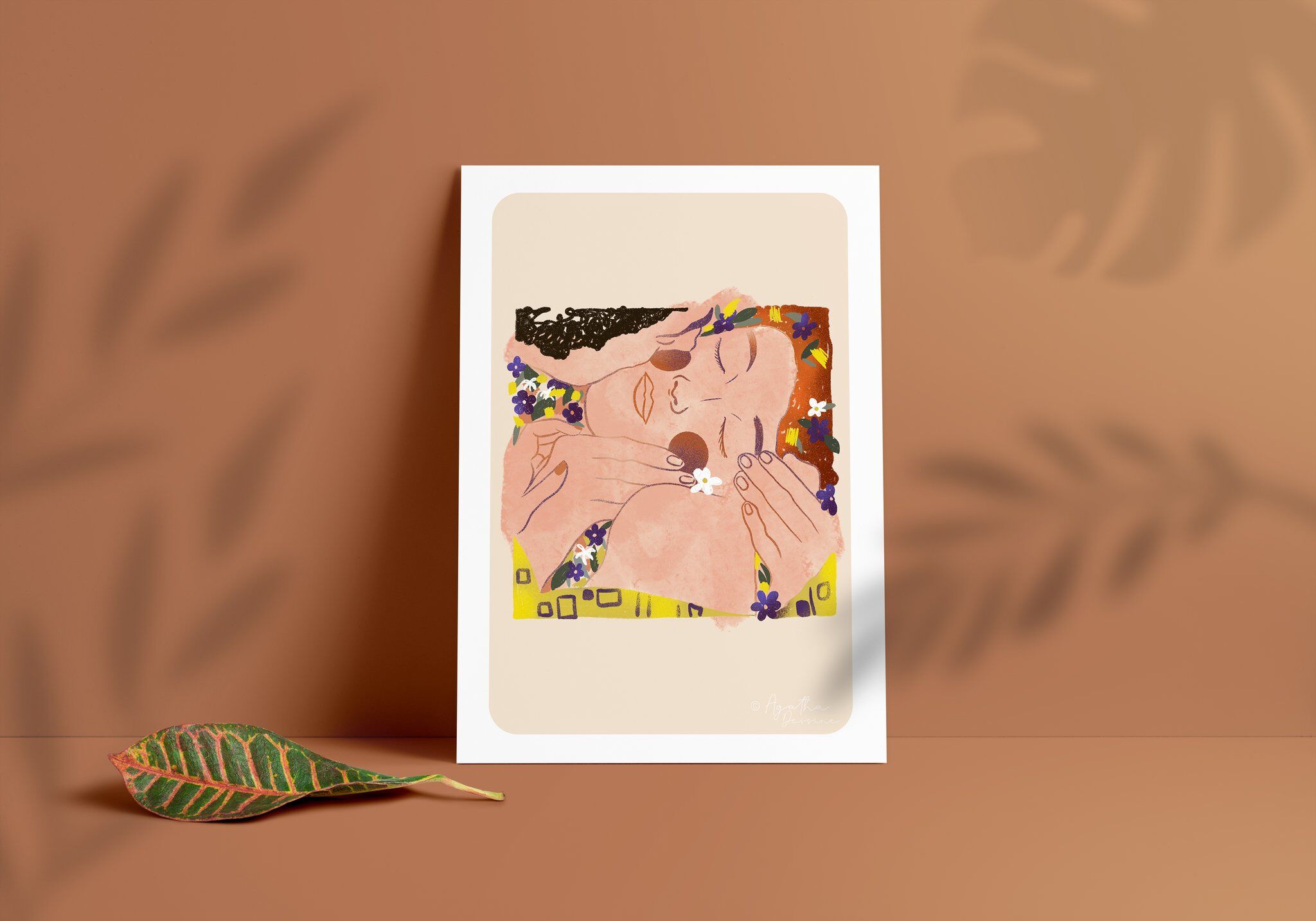 Illustration "Lovers inspired by Klimt" A4