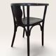 Curved black lacquered wooden armchair in Thonet style
