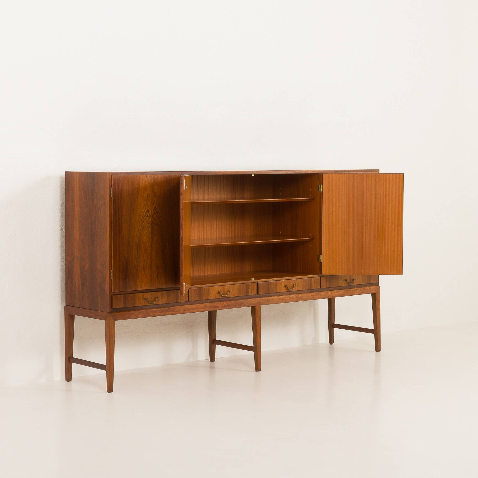 Rosewood highboard by Severin Hansen, Denmark, 1960s