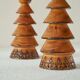 Pair of Scandinavian lacquered wooden candle holders