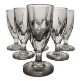6 19th century wine/absinthe glasses