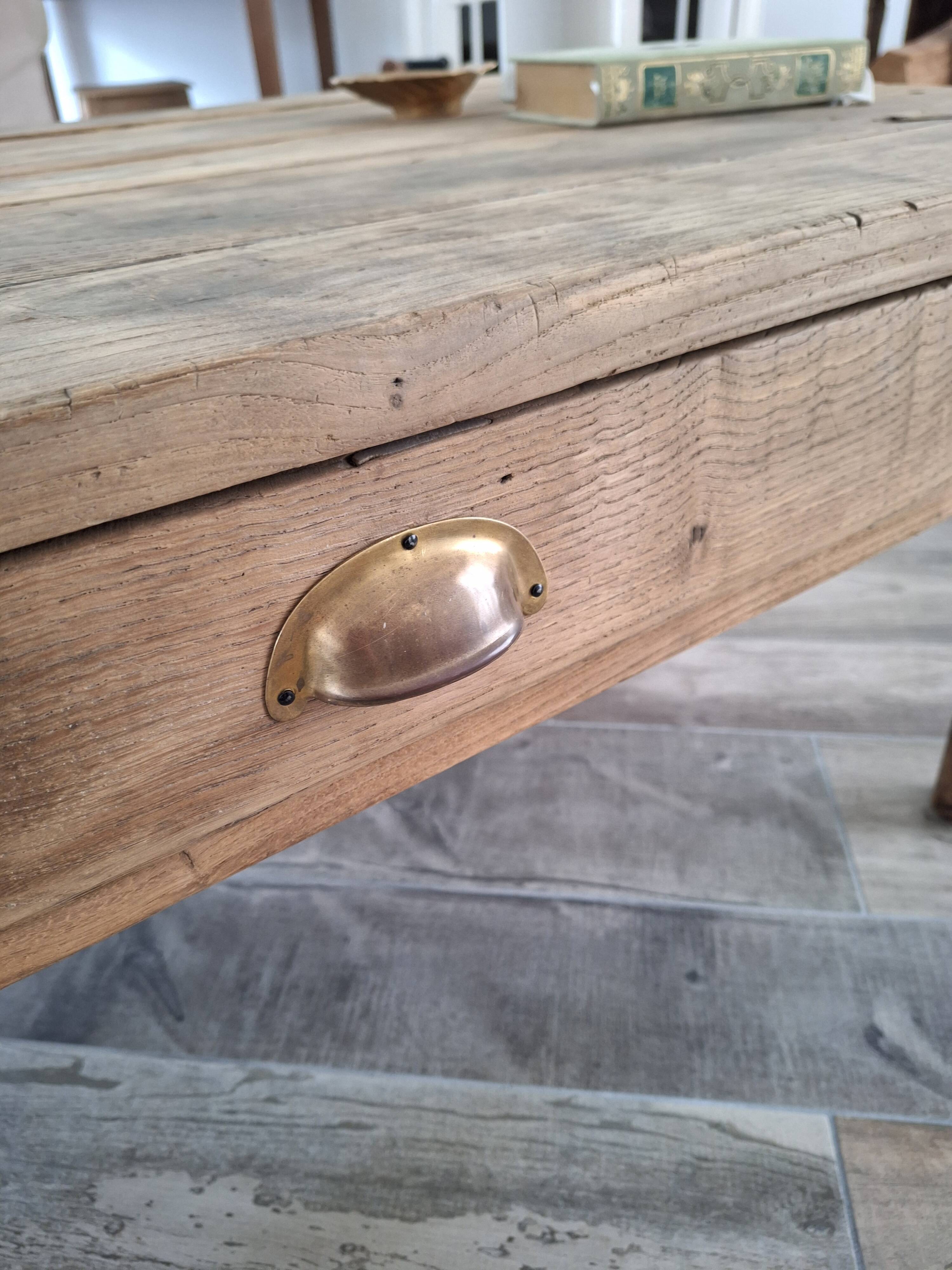 Table basse de ferme style campagne en chêne