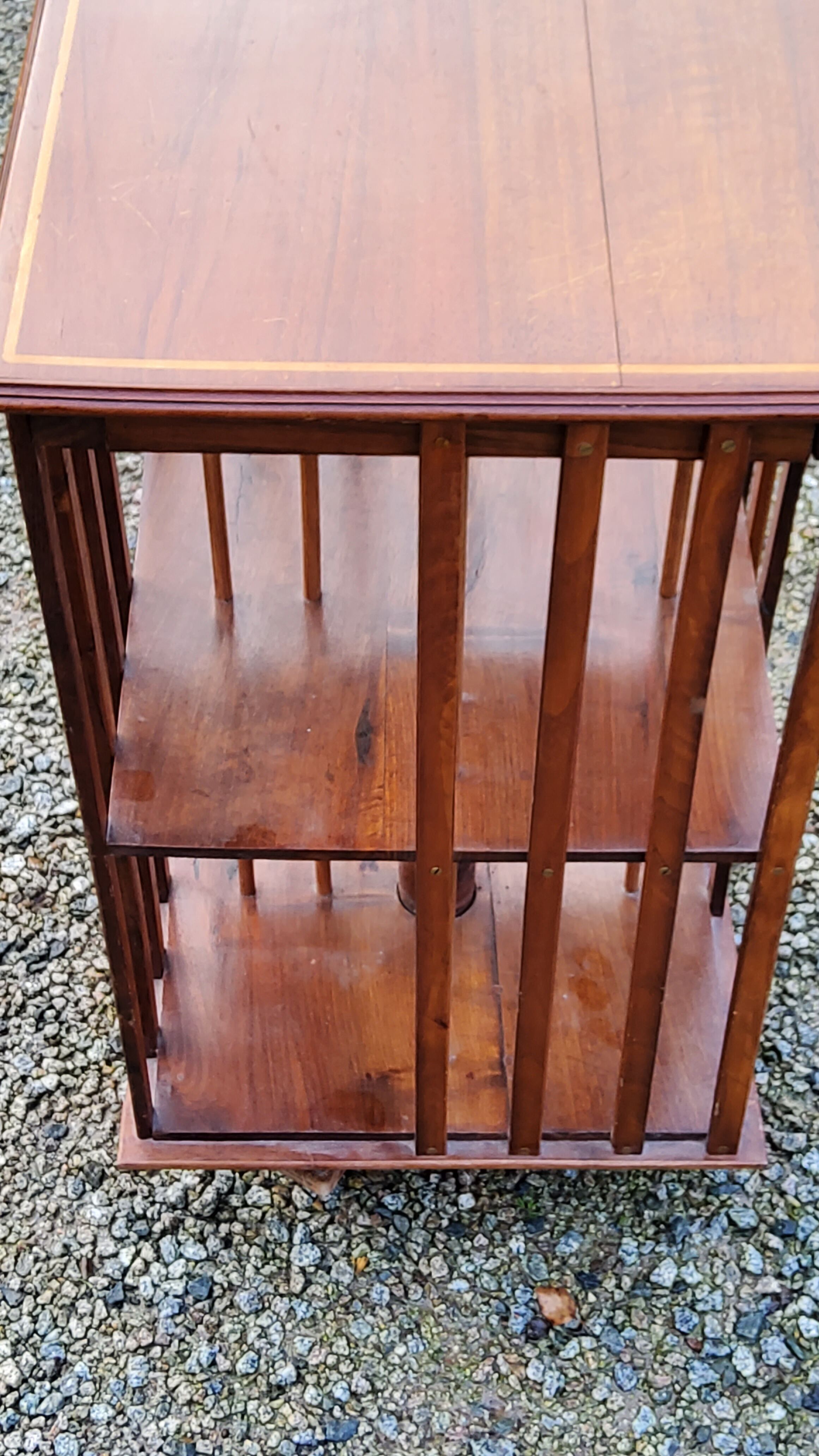Art Deco style revolving bookcase in walnut and oak