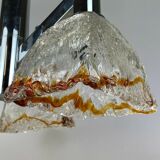 60s 70s Lamp Chrome Chandelier Chandelier Mazzega Murano Glass Design