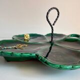 Vintage Glazed Ceramic Barbotine Dish