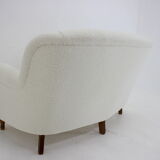 1940s 2-Seater Sofa in Sheepskin Fabric, Czechoslovakia