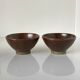 Pair of Japanese temoku bowls in brown glazed stoneware