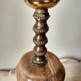 Old large onyx marble stone lamp foot