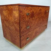 Vintage drawer chest in amboyna burl, 1970s