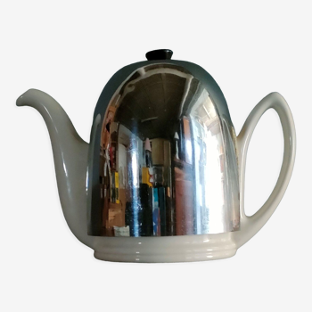 Old teapot Salam tea Villeroy & Boch porcelain and metal ~ 50s