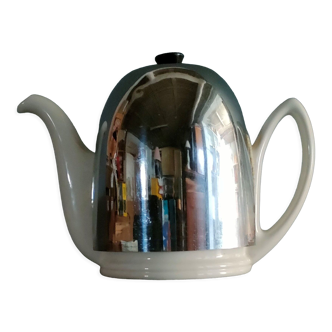 Old teapot Salam tea Villeroy & Boch porcelain and metal ~ 50s