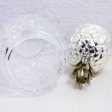Glass and metal pineapple candy box