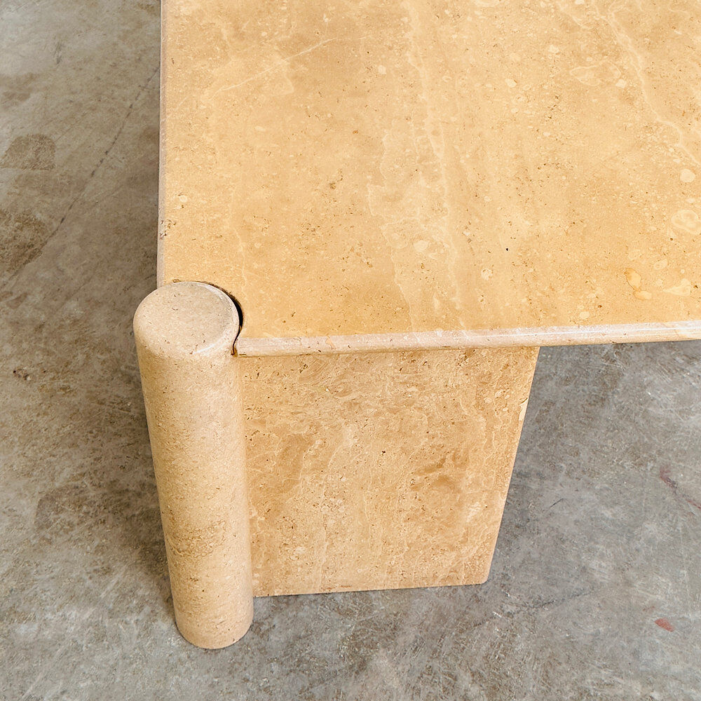 Sculptural Italian travertine coffee table, 1980s