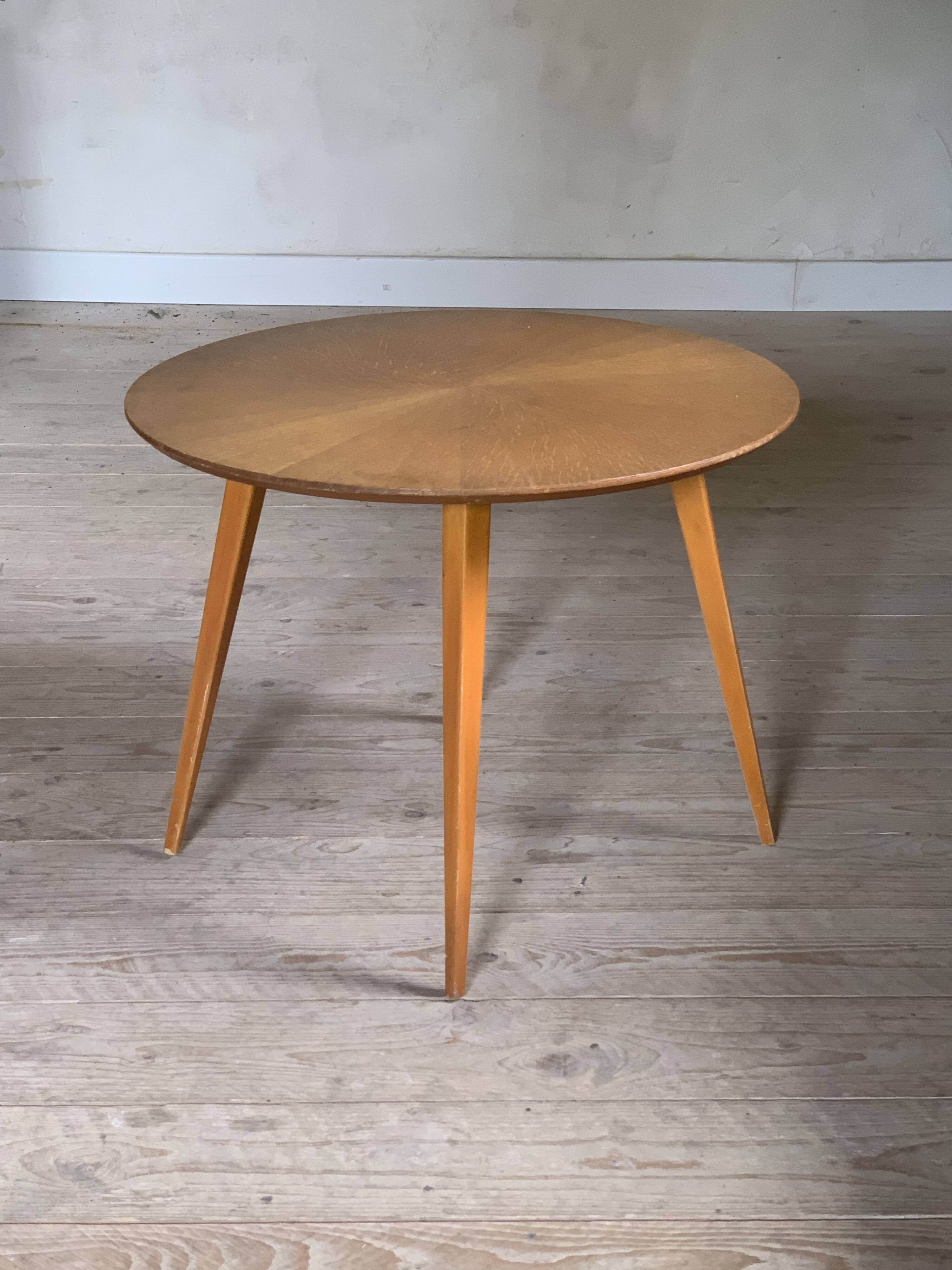 Round coffee table with compass base