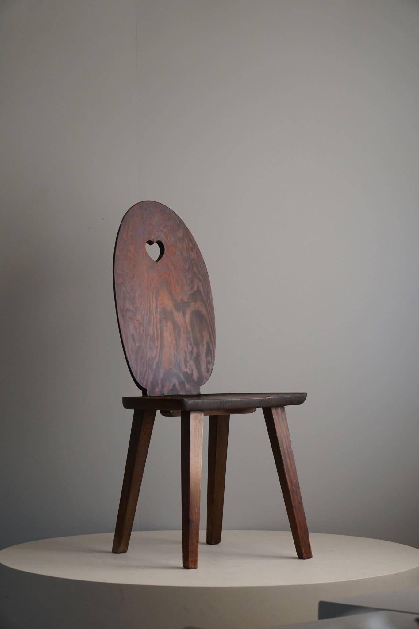 Rustic chair in Swedish pine, Carl Malmsten style, early 20th century.