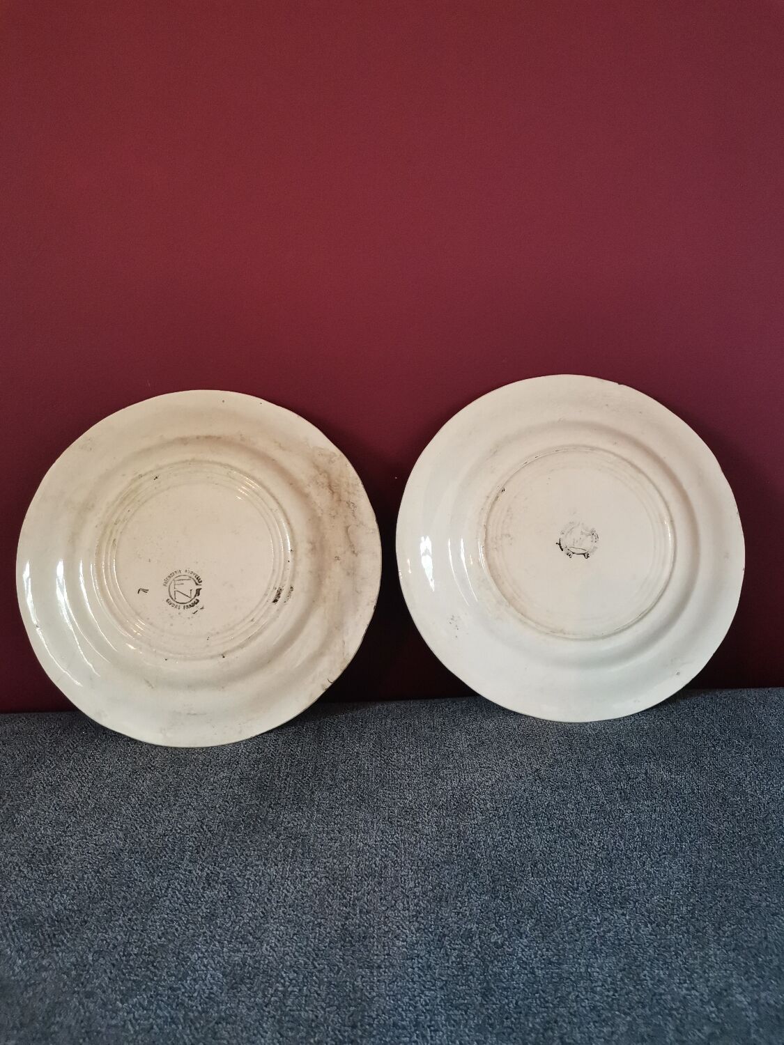 Slip fruit plates Faience New Givors