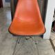 Eames Herman Miller DSR Eiffel chair in orange greige fibreglass and skai.