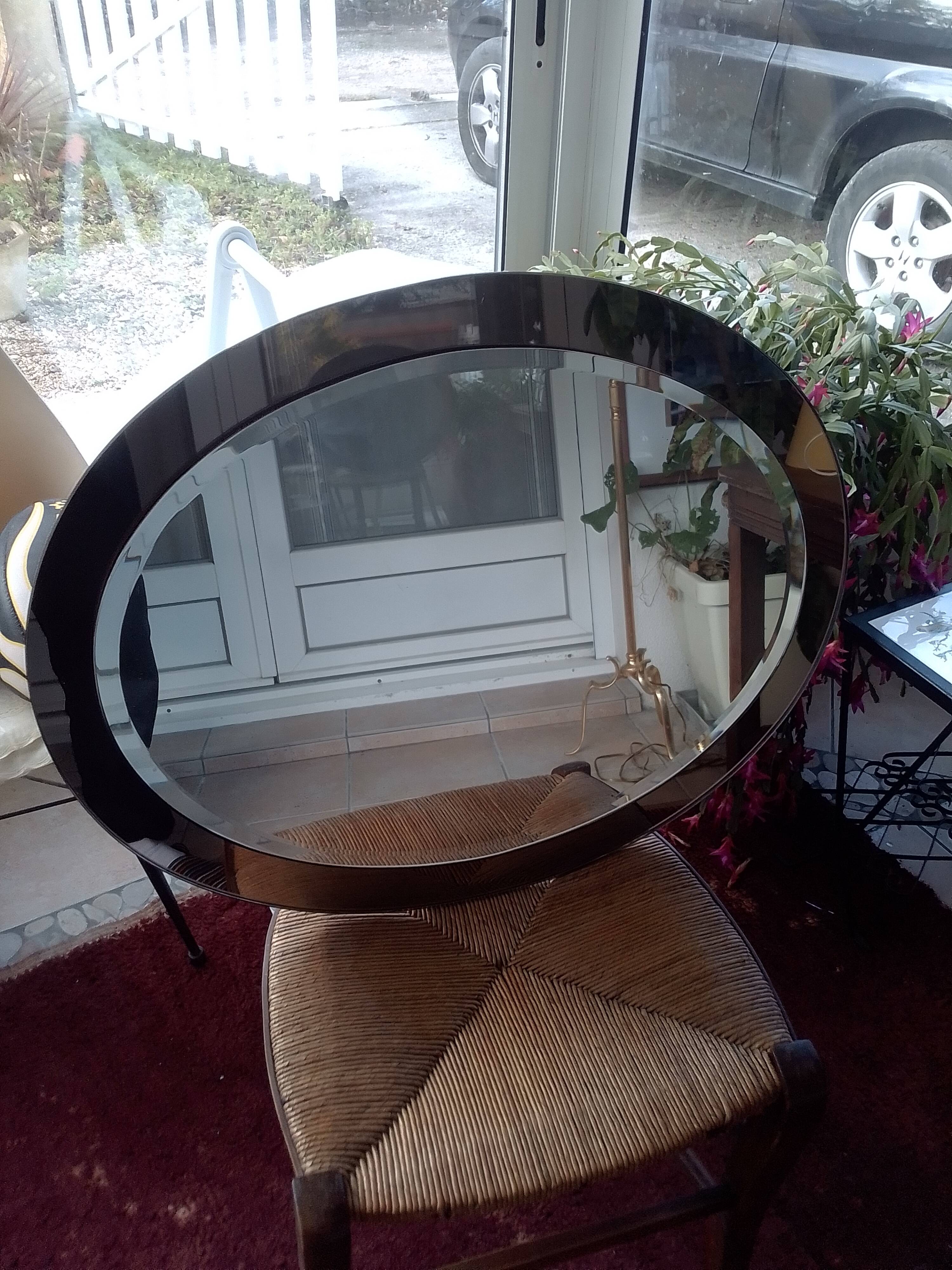 Italian oval mirror by Antonio Lupi for Cristal Luxor