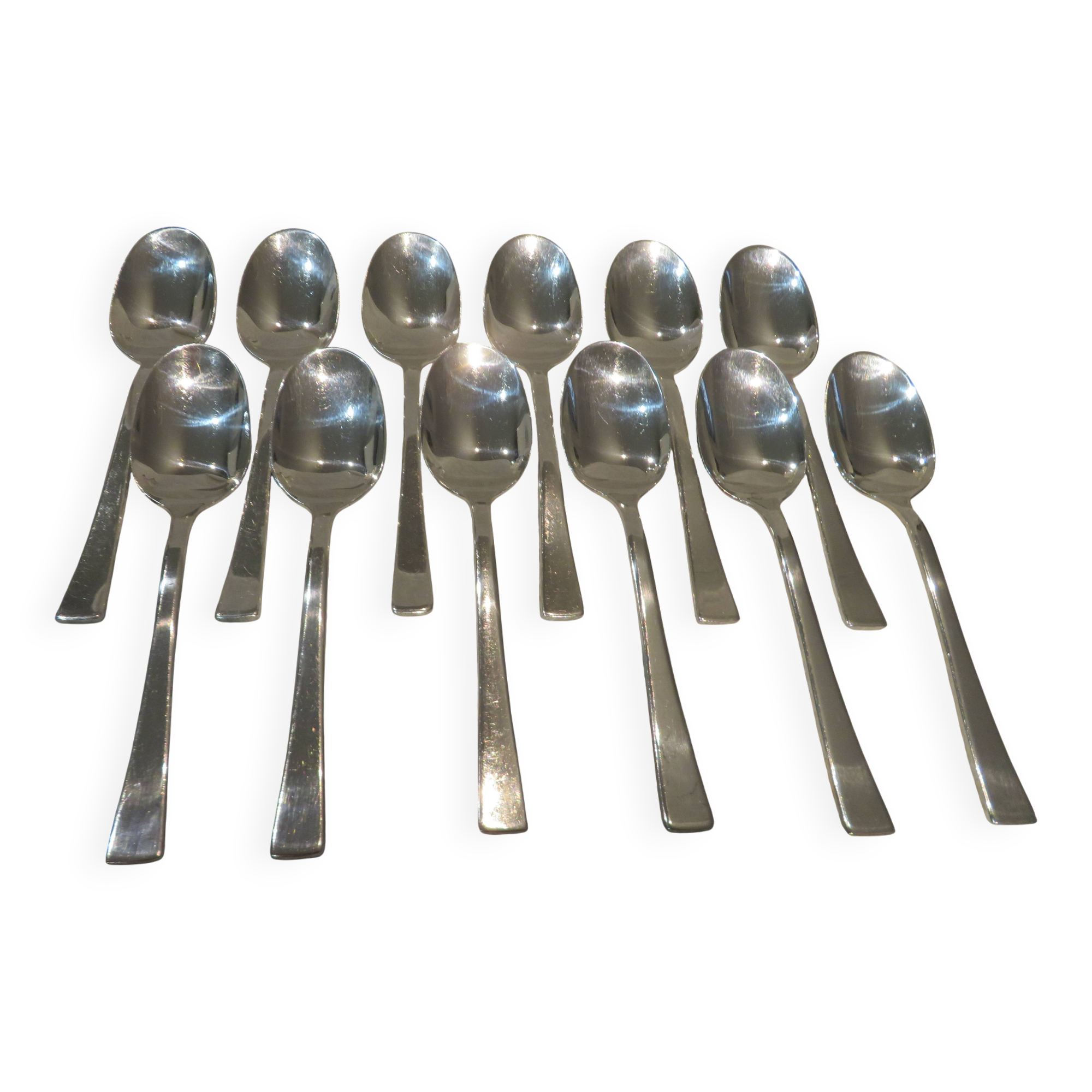 12 silver-plated coffee spoons by Christofle Concorde, 13.6 cm