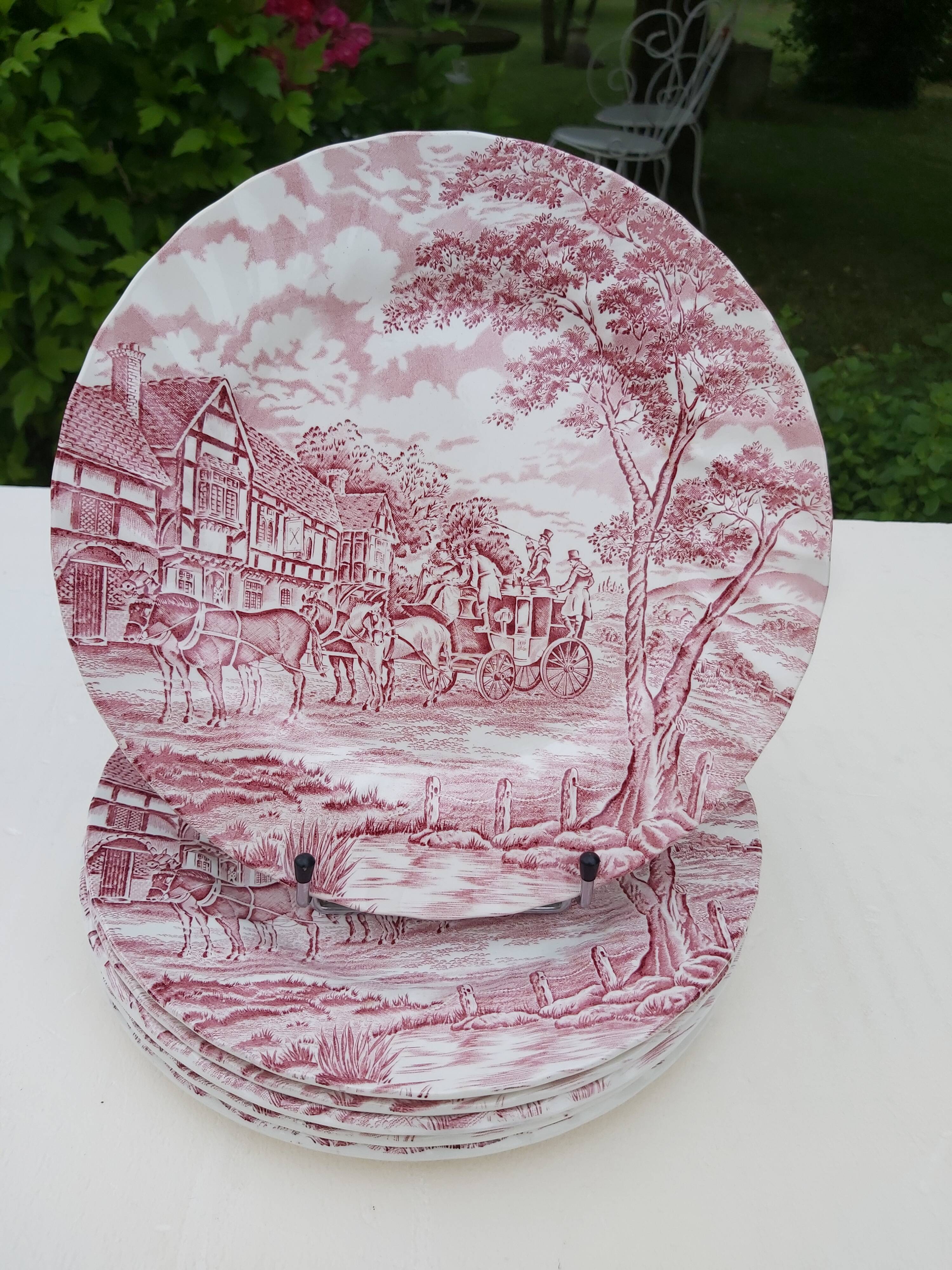 6 english flat plates Myott Royal Mail