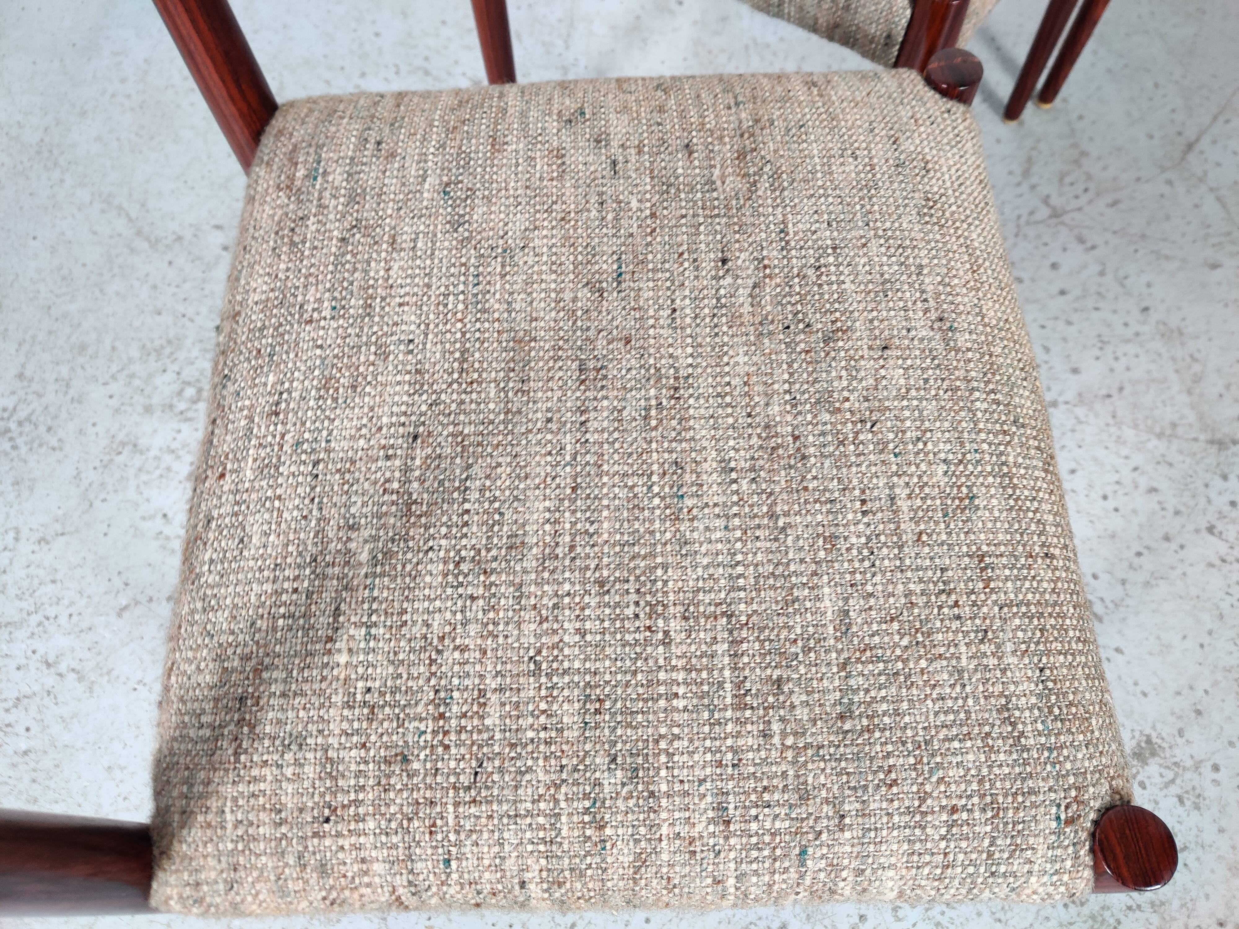 6 scandinavian chairs from lübke in rosewood, 60s