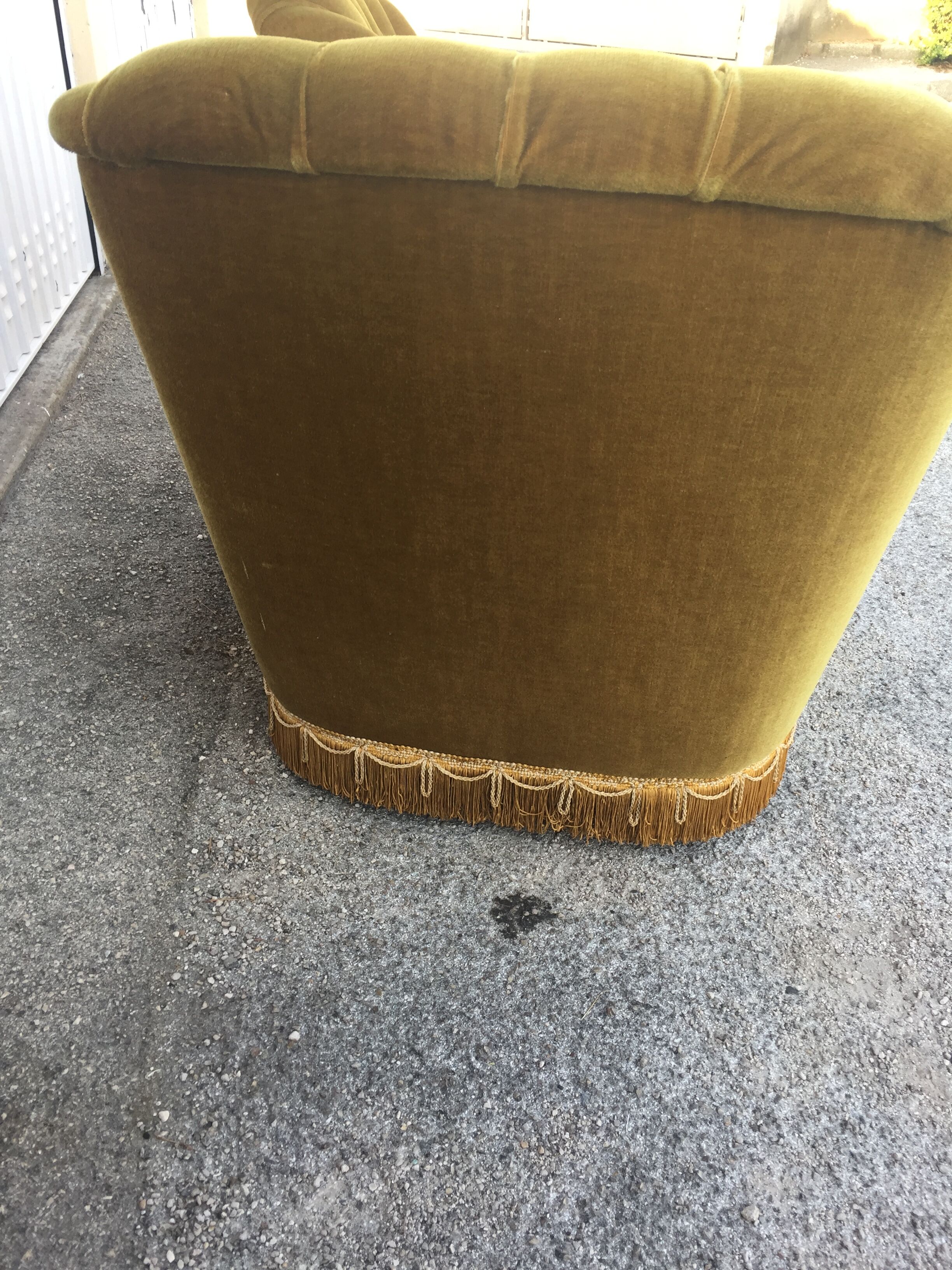 Pair of upholstered velvet armchairs
