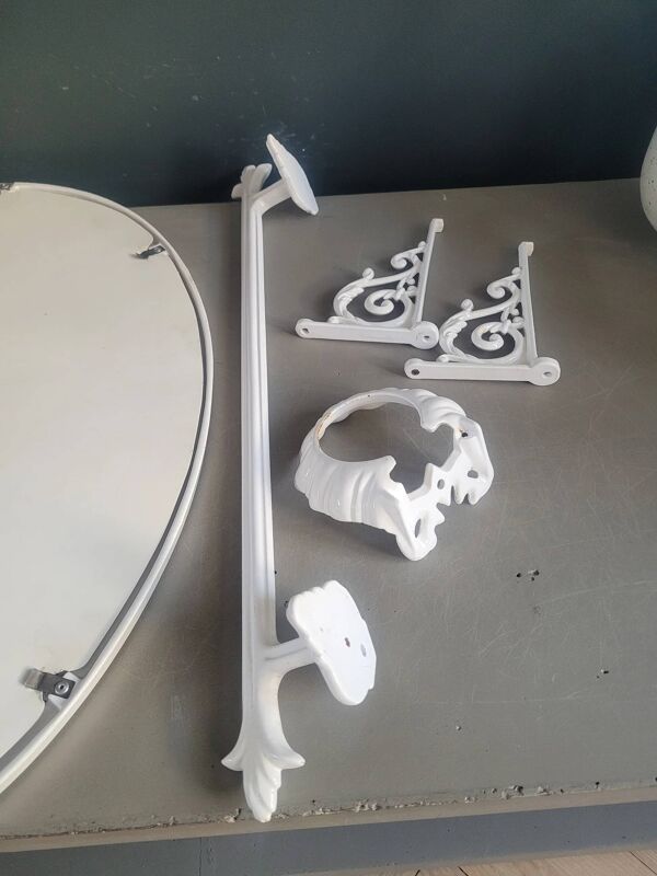 Ensemble de salle de bain en fonte émaillée blanc