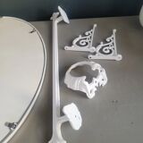 White enameled cast iron bathroom set