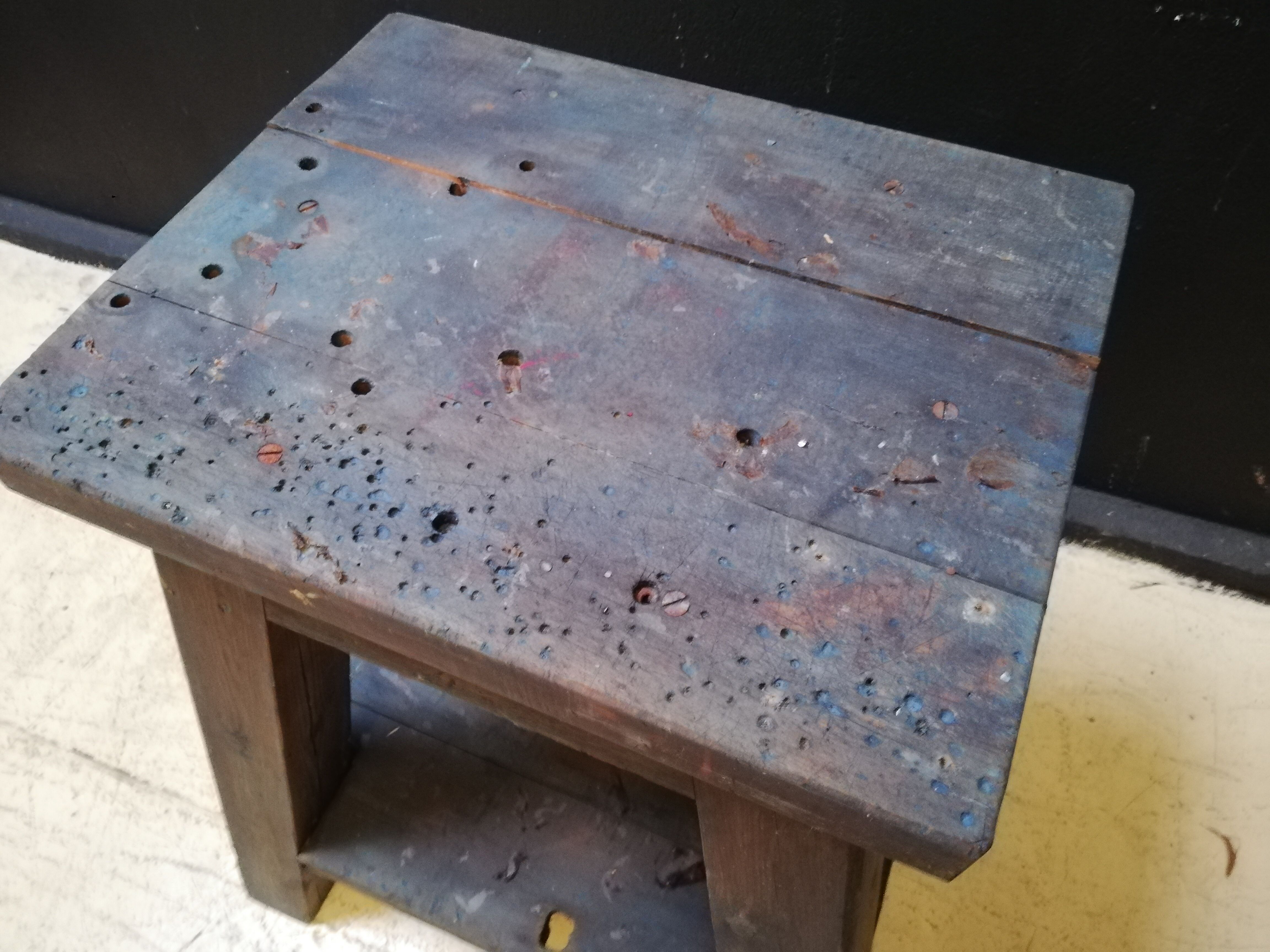 Old vintage wooden workbench