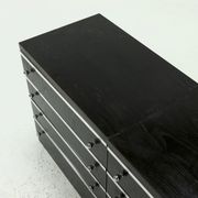 Pair Chest of Drawers in Ebonized Wood with Aluminium Accents 1980s