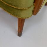 Danish art deco green velvet lounge chairs, 1940s. set of 2