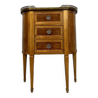 Louis XVI style Parisian lady's chest of drawers in mahogany half-moon shape