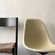 Bottle green patinated wooden straw chair, France 1950