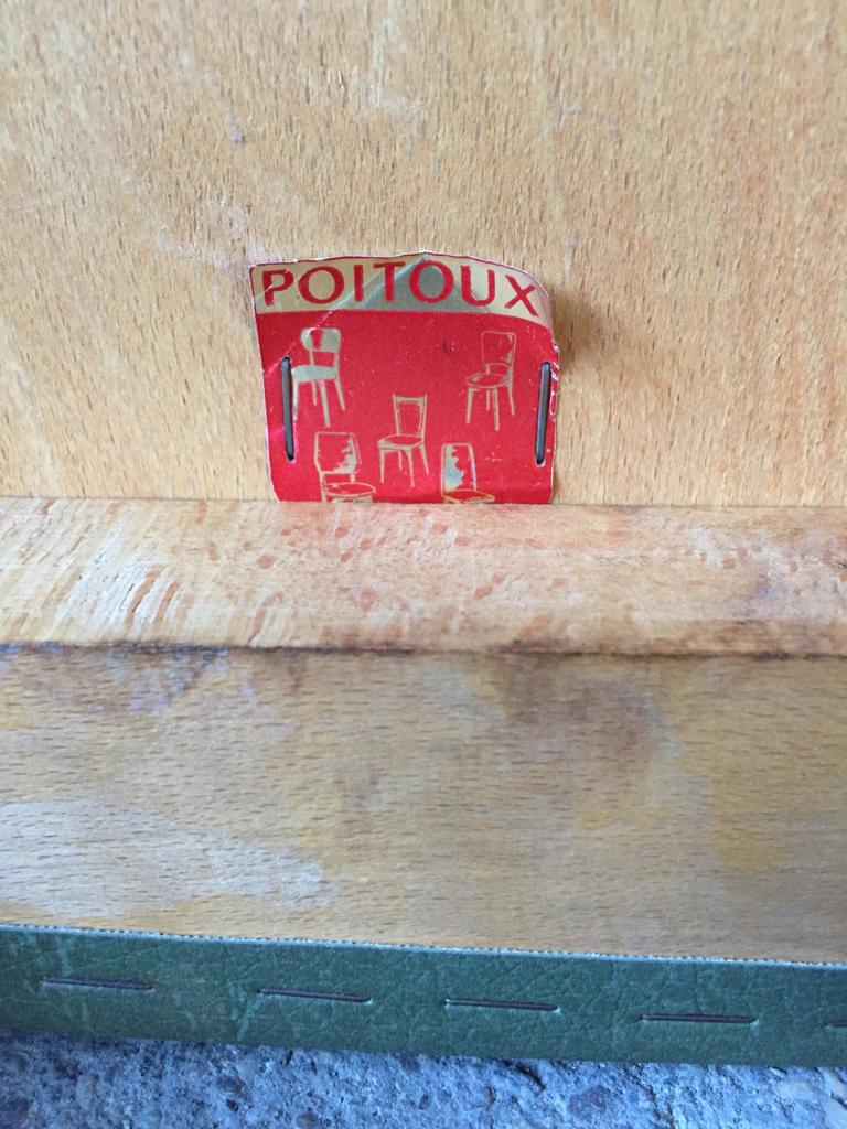 Chair in green skaï and wood 60s