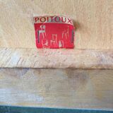 Chair in green skaï and wood 60s