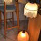 Opaline wall light with ceramic and glass pendants