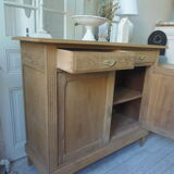 Vintage shallow oak sideboard, 2 drawers, 2 doors, 1 shelf.